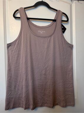 Ava & Viv 3X Taupe Sleeveless Scoop Neck Tank Top